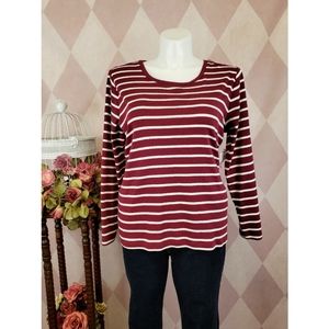🆕️ Dressbarn | Maroon Striped Top